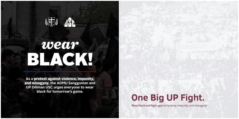 Ateneo, UP student councils urge both schools to wear black for UAAP ...