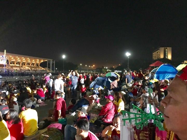 50,000 Black Nazarene devotees gather at the Quirino Grandstand on eve ...