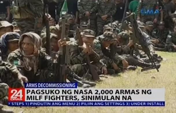 Decommissioning of MILF arms, forces to begin | GMA News Online