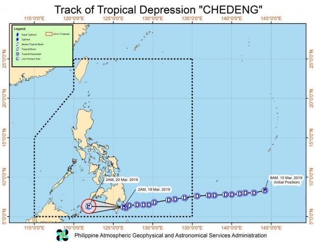 Tropical Depression Chedeng slows down, nears Davao Occidental