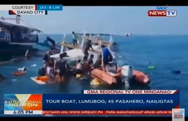 45 persons rescued as Samal-bound tour boat capsizes off Davao City ...