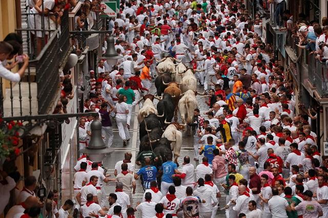 Three hurt in Pamplona bull run | Photos | GMA News Online