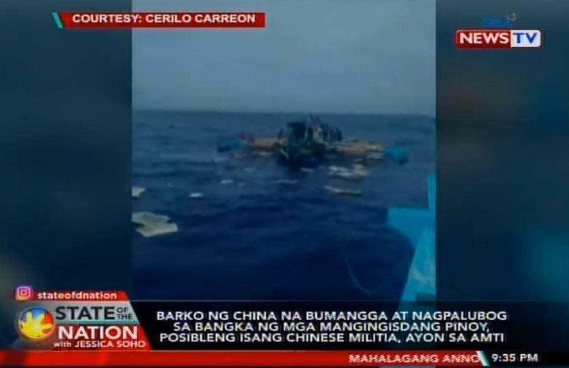 Vessel that collided with Pinoy fishing boat in June, possibly Chinese ...