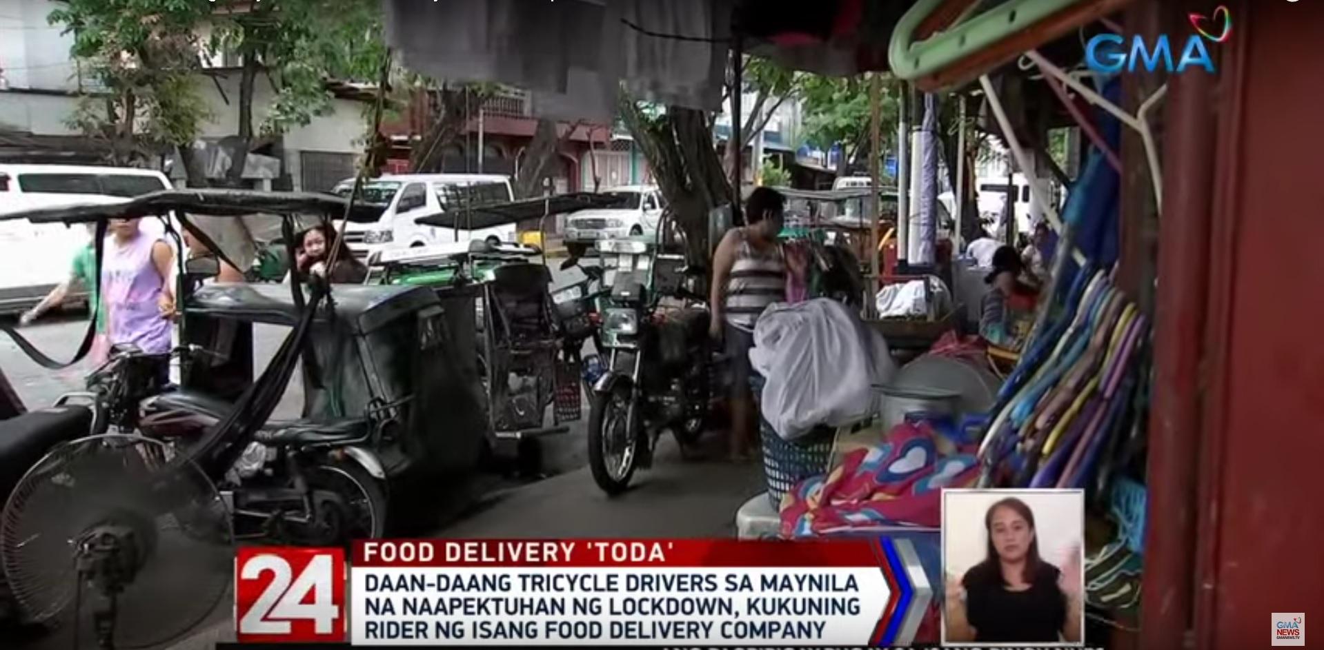 Manila tricycle drivers to start working as food delivery riders | GMA ...