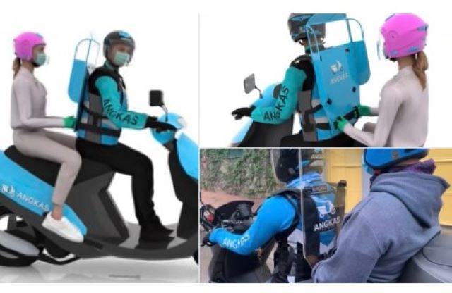 Angkas demonstrates physical distancing on motorcycle taxis | GMA News ...