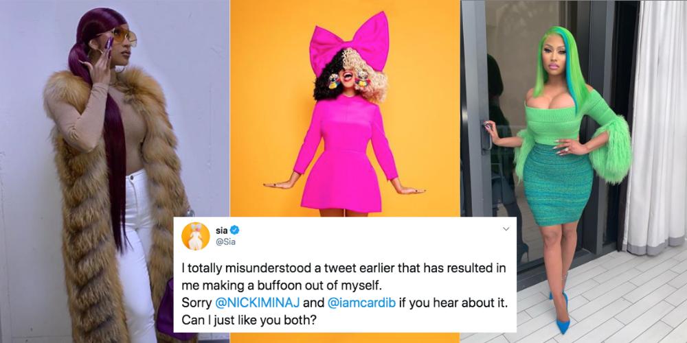 Sia apologizes after confusing Nicki Minaj for Cardi B on Twitter GMA