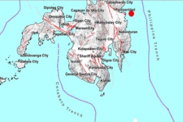 Magnitude-5.8 quake off Hinatuan Surigao del Sur