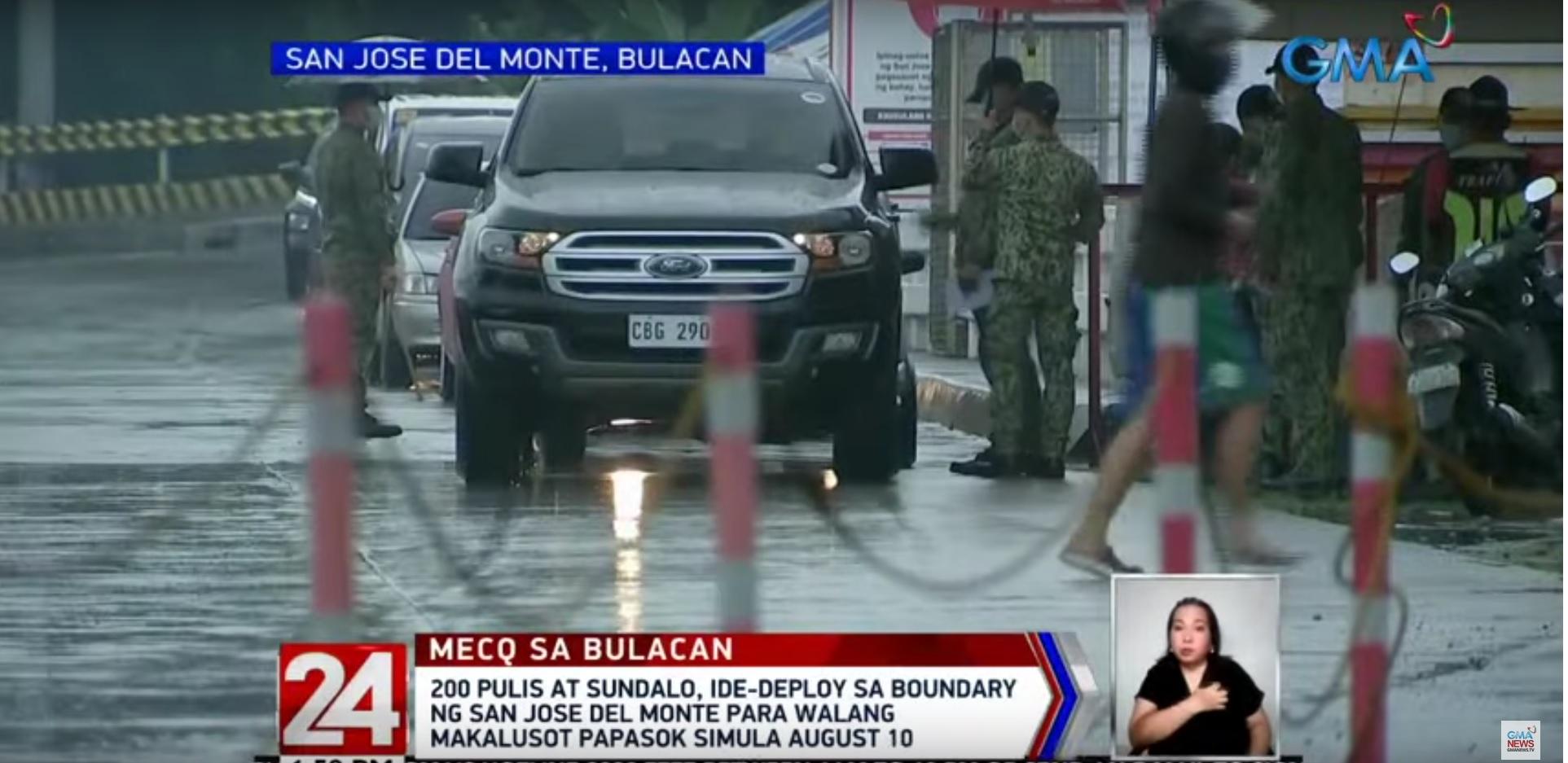 200 cops, servicemen to man San Jose Del Monte quarantine checkpoints