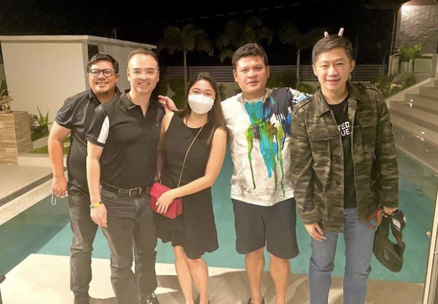 Speaker Alan Cayetano relaxing with Paolo Duterte in Davao City