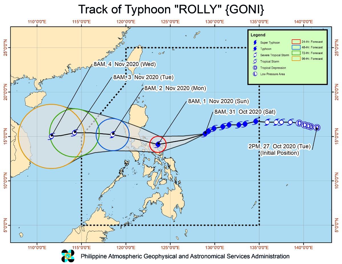 Signal no. 3 raised over Catanduanes as Rolly maintains strength toward Bicol