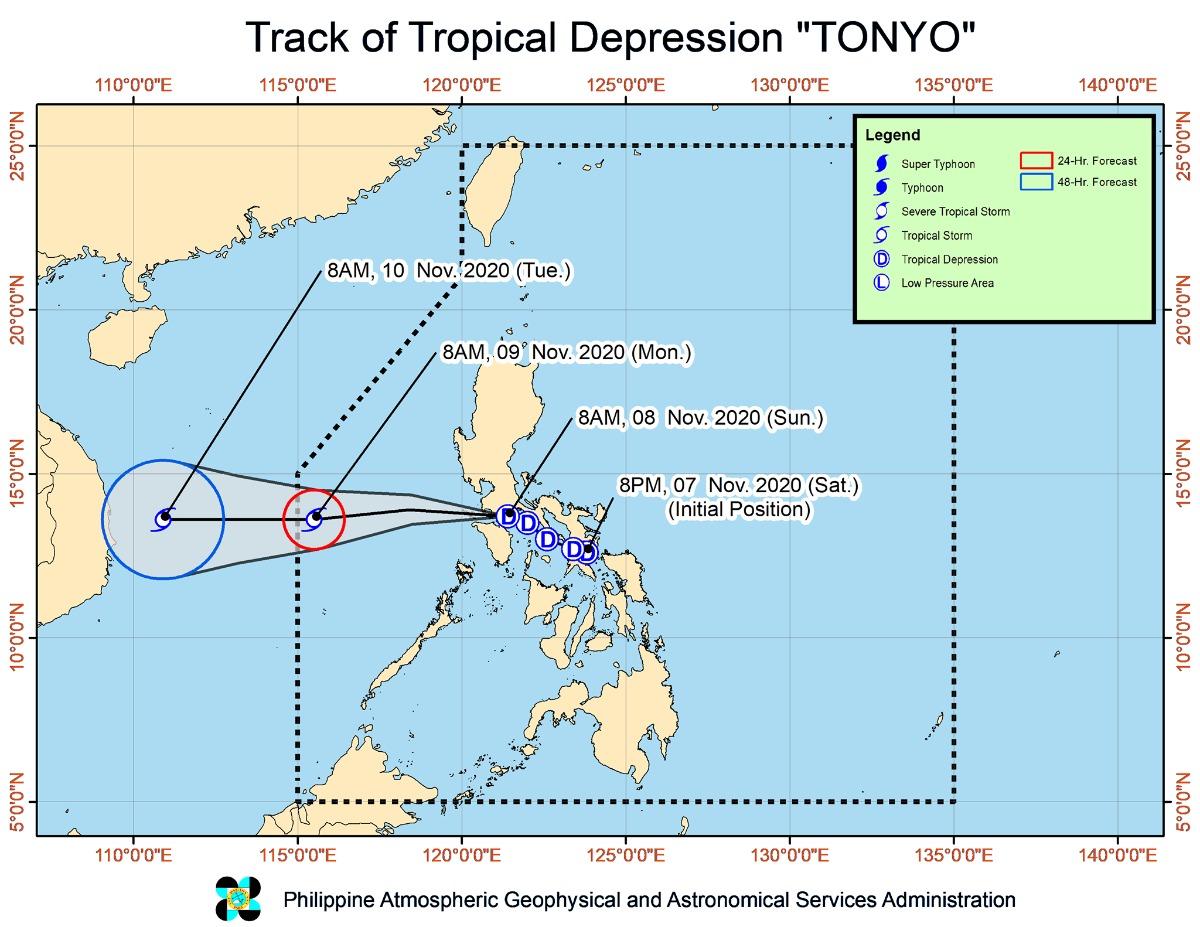 Tonyo makes landfall over Batangas; Signal No. 1 up over 15 areas