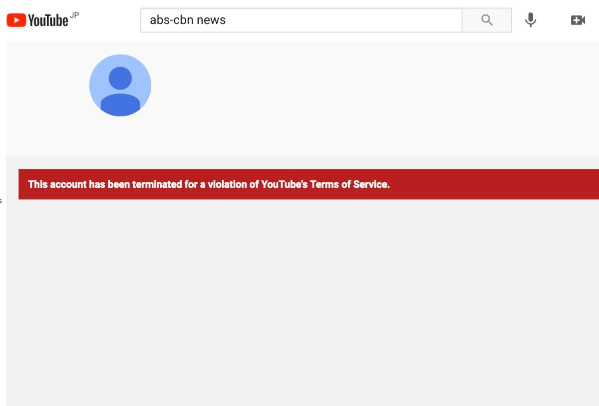 ABS-CBN News’ YouTube channels down