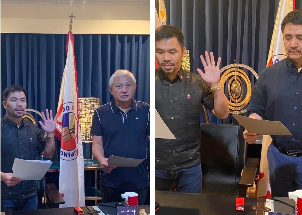 Pimentel, Gonzales take oath before Pacquiao as PDP-Laban officers