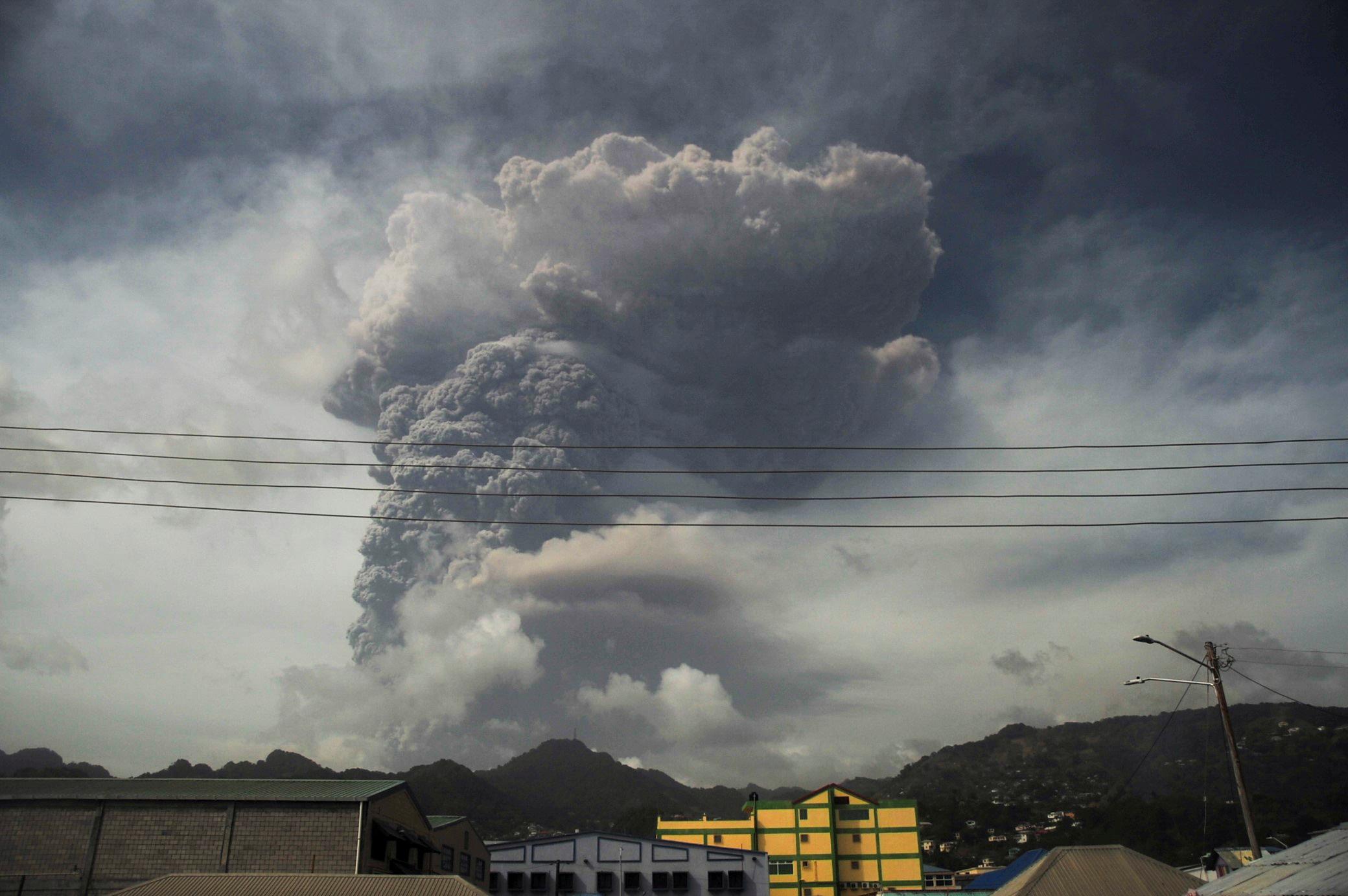 Biggest volcano  explosion yet rocks tiny Caribbean island