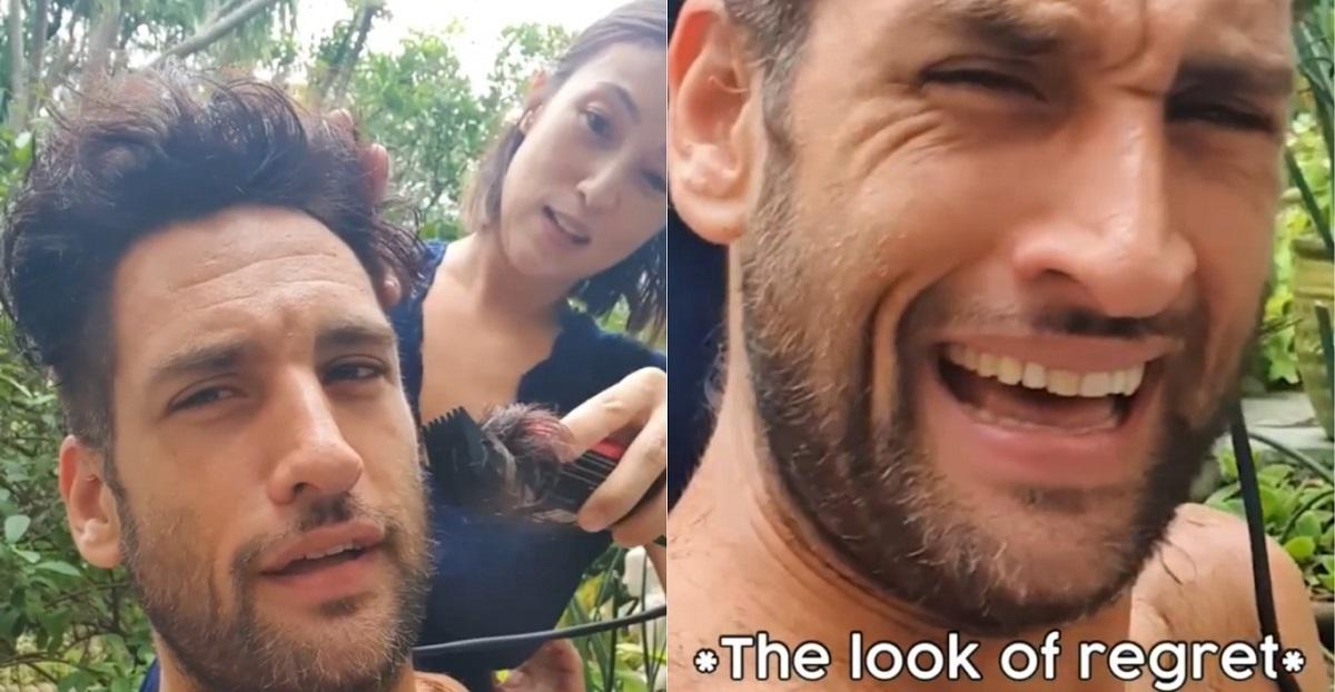 Solenn Heussaff tried to cut Nico Bolzico's hair and it didn't go as ...