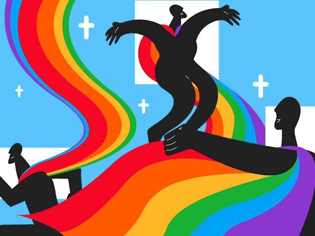 Cover photo showing silhouettes with rainbow capes