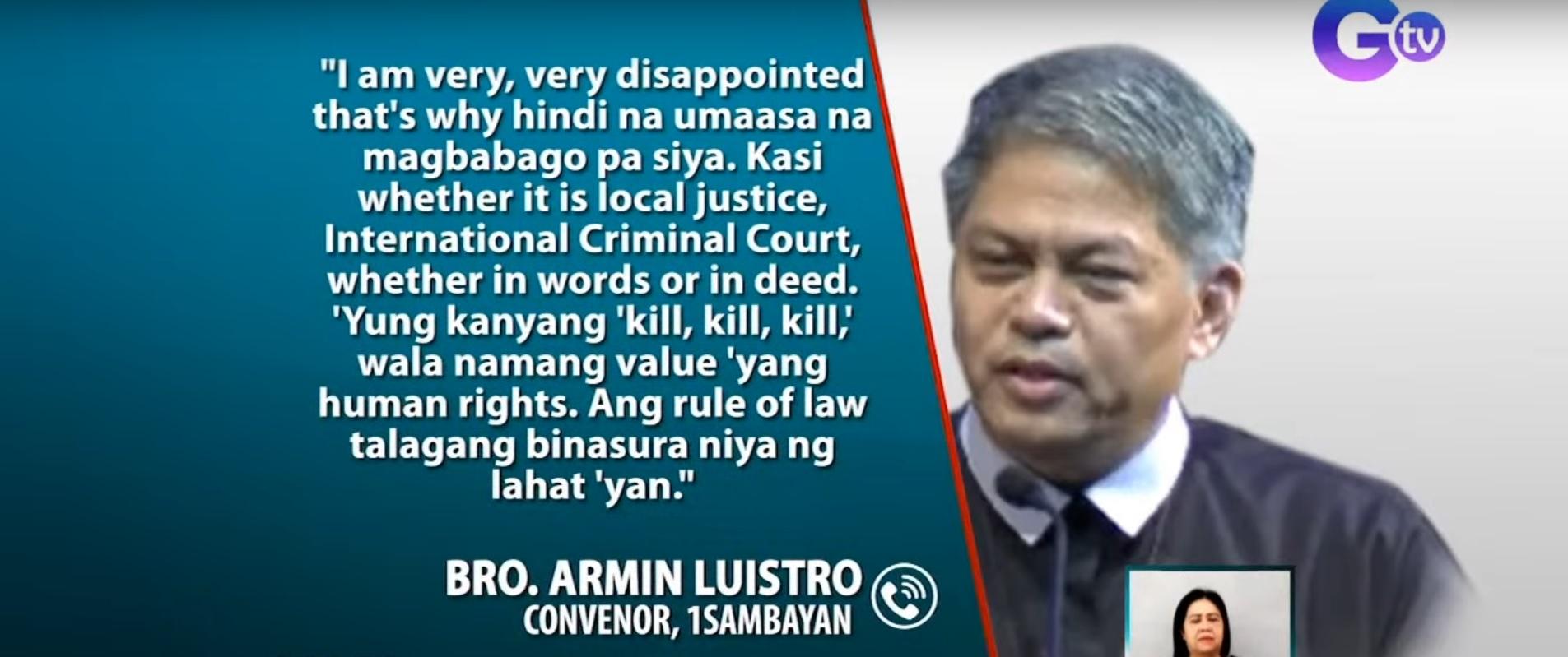 1Sambayan convenor doesn't expect Duterte view on human rights to ...