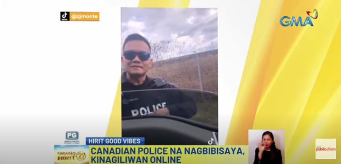 Pinoy TikToker ini bertemu dengan seorang petugas polisi di Kanada dan kemudian mereka berbicara Bisaya