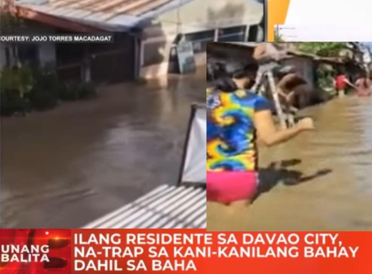 Beberapa warga Kota Davao, terjebak banjir di rumah mereka