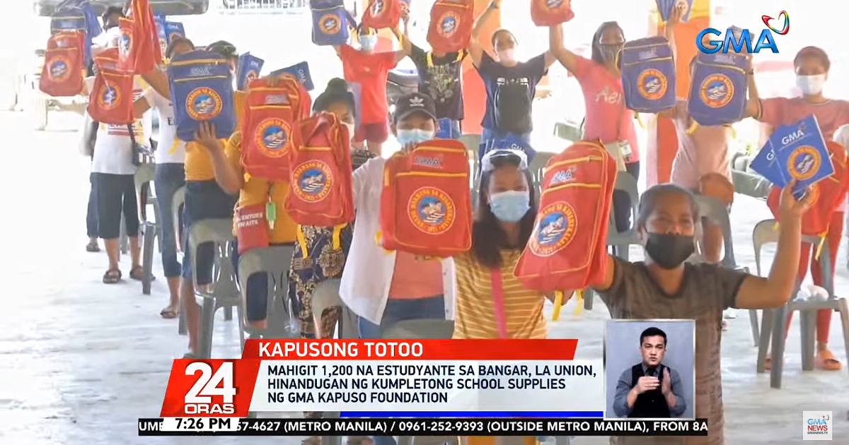 Lebih dari 1.200 siswa La Union yang terkena dampak Maring menerima perlengkapan sekolah dari Yayasan Kapuso