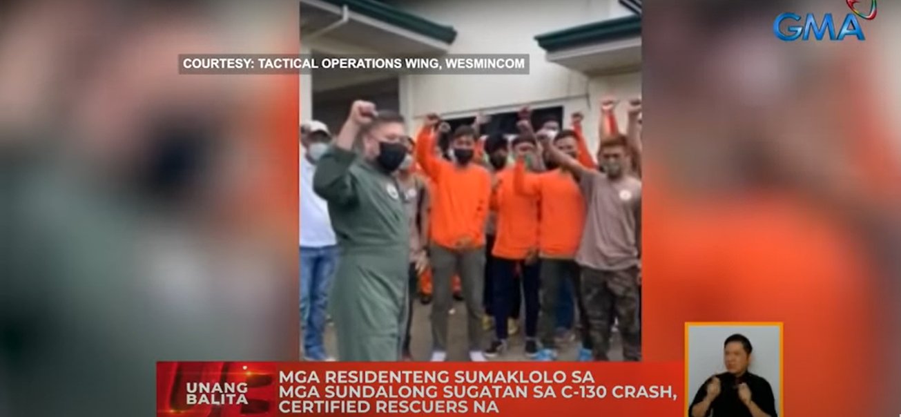 Warga Sulu yang membantu korban kecelakaan pesawat C-130 sekarang bersertifikat penyelamat