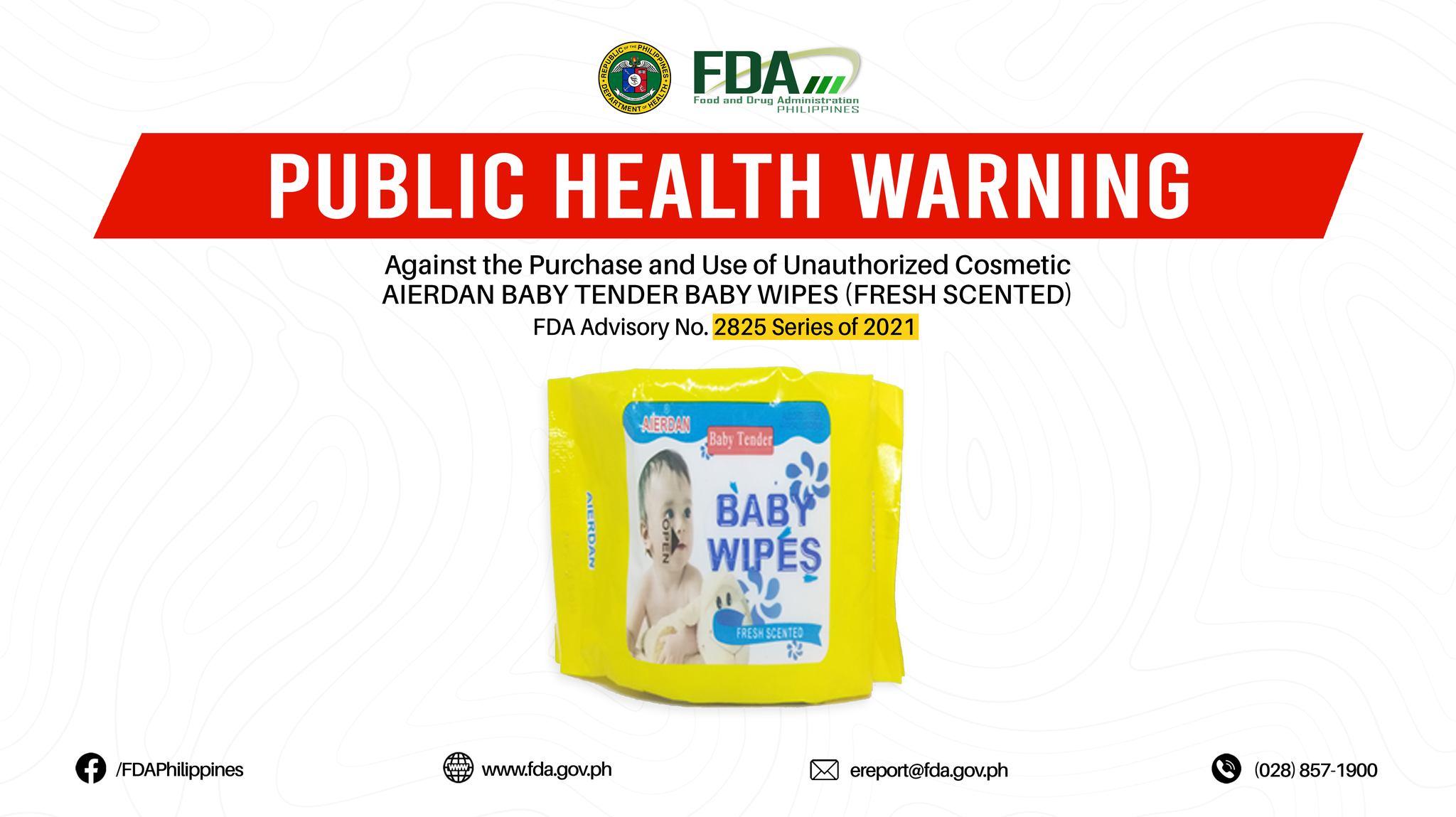 FDA memperingatkan agar tidak membeli tisu bayi beraroma yang tidak terdaftar