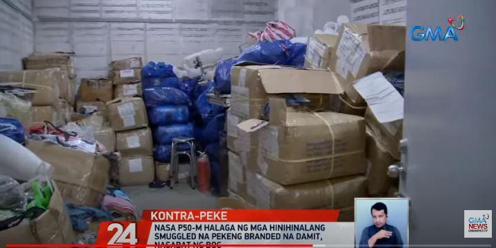 Bea Cukai menyita barang selundupan senilai P50 juta di mal Manila