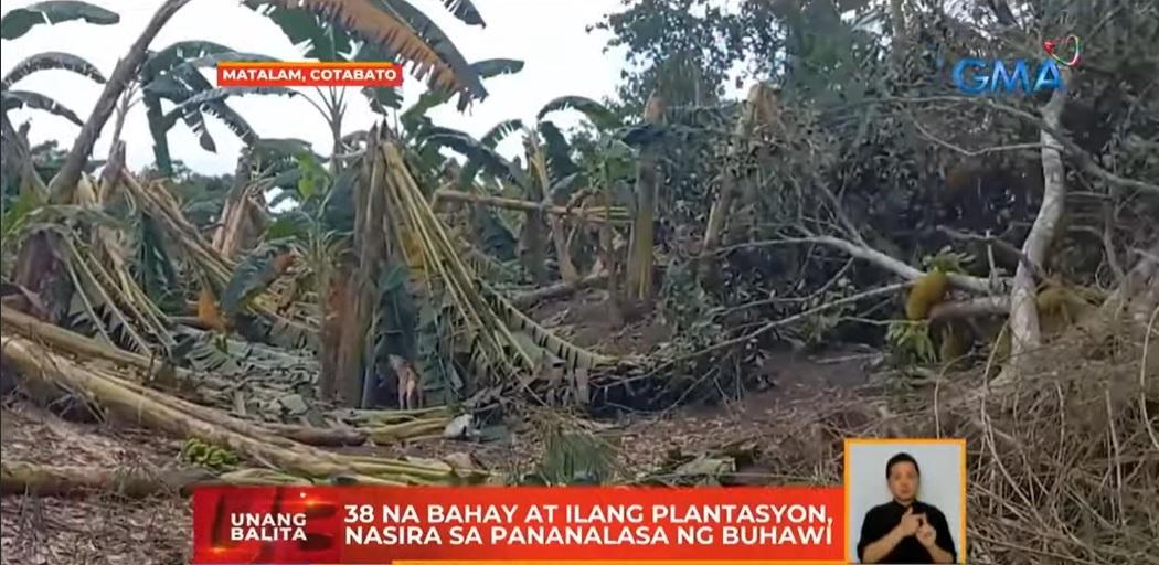 Hampir 40 rumah, tanaman, rusak akibat angin puting beliung yang menerjang Cotabato