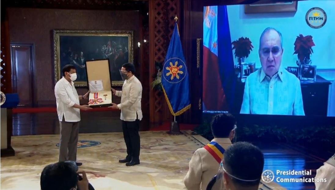 Philippine envoy who worked on vaccines, Balangiga bells gets highest diplomatic merit