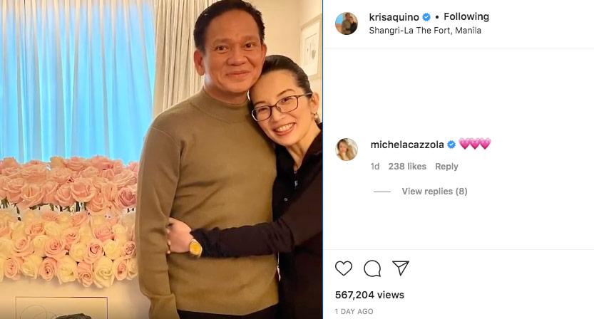 Michela Cazzola mengirimi Kris Aquino cinta setelah mengumumkan pertunangan dengan Mel Sarmiento