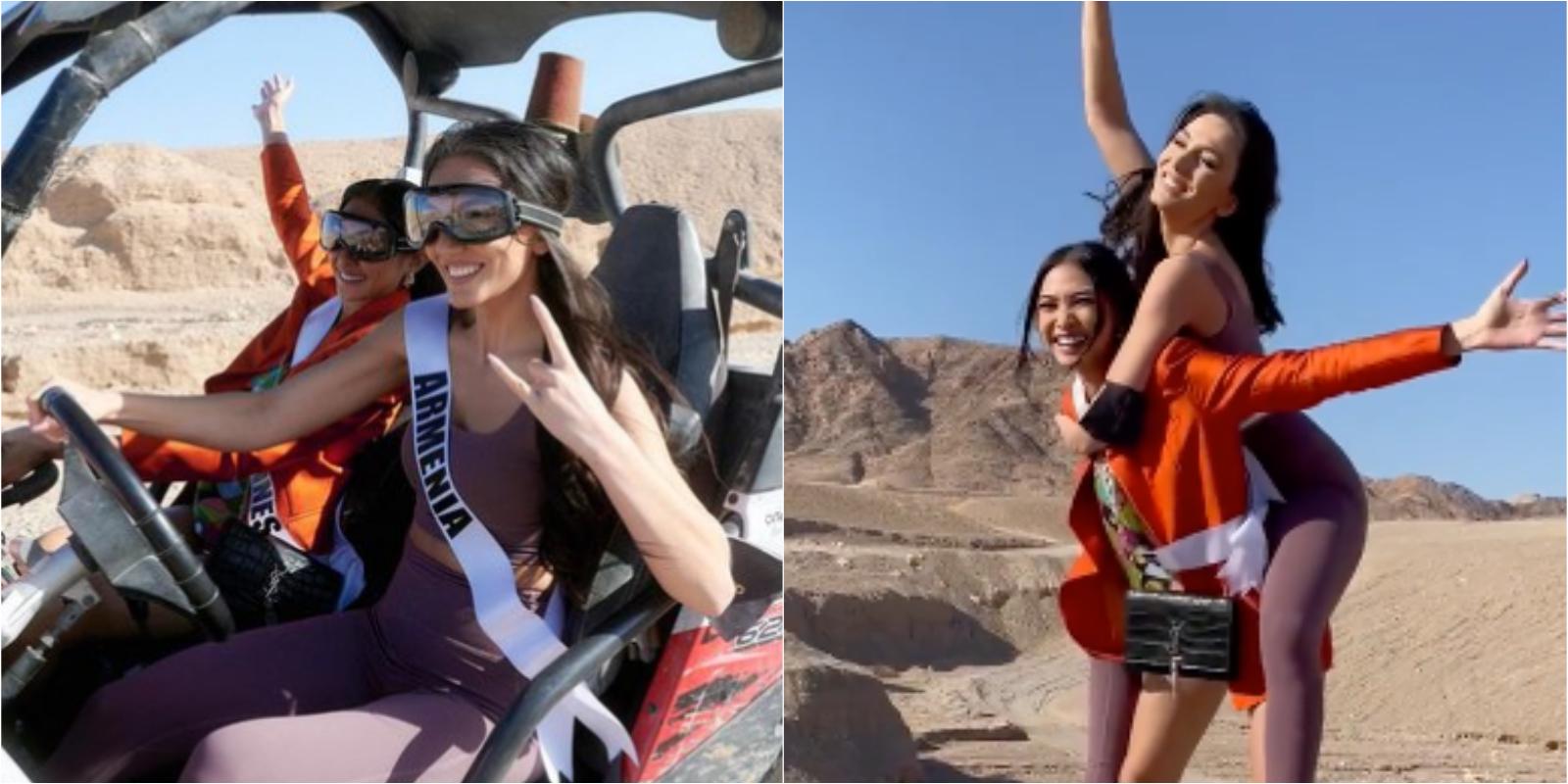 Miss PHL Beatrice Gomez dan Miss Armenia Nane Avetisyan bersenang-senang menjelang kontes Miss Universe │ GMA News Online
