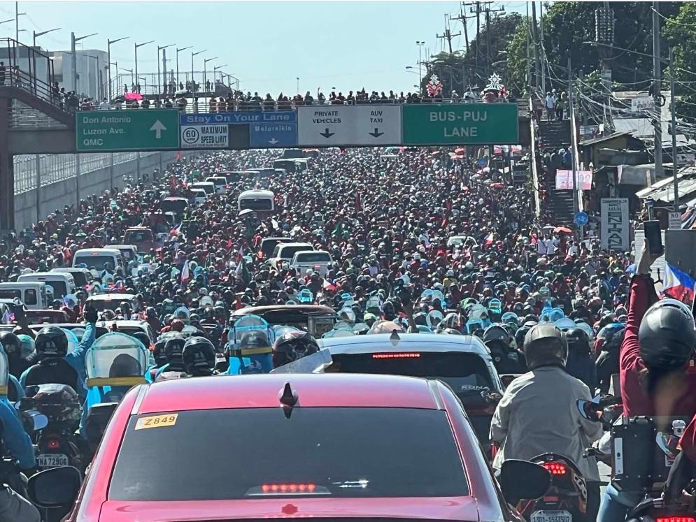 Bongbong Marcos camp apologizes over heavy traffic brought by caravan in QC