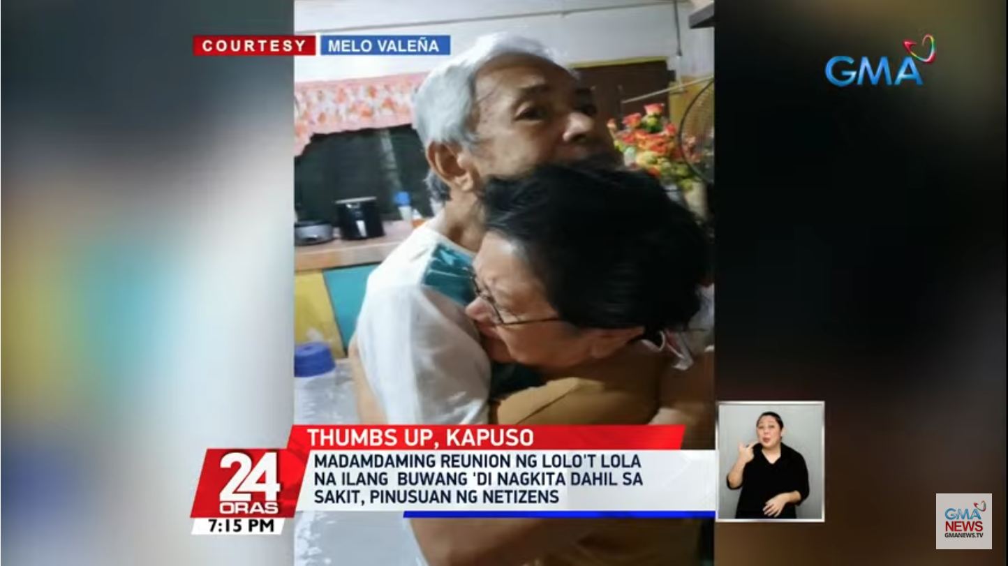 Reuni Lolo dan lola setelah berpisah karena sakit membuat hati sanubari GMA News Online