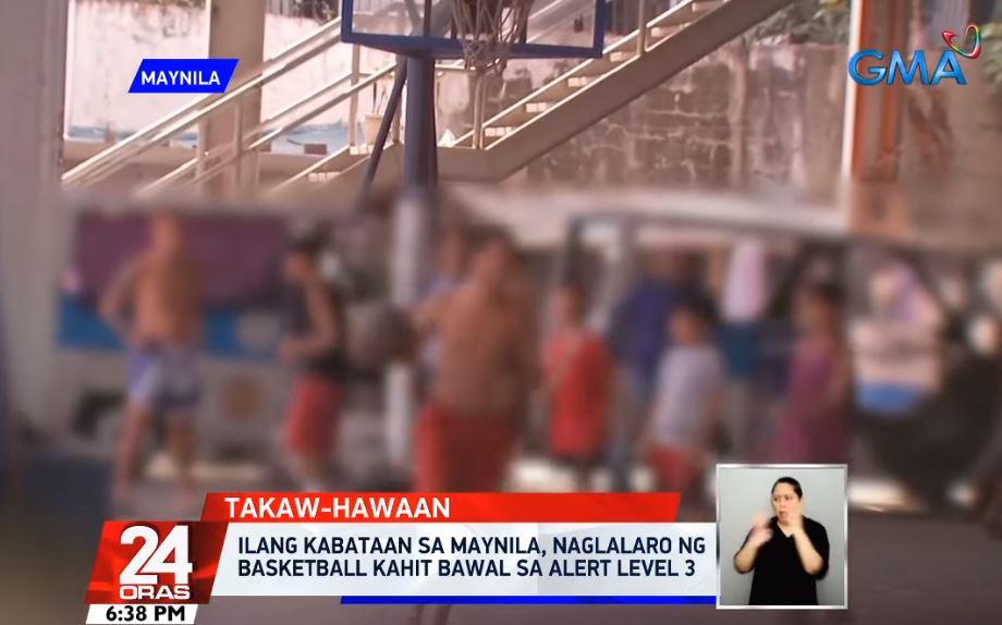 Manila residents caught playing basketball amid Alert Level 3; exec ...