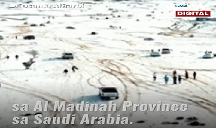 ‘FREAK WEATHER’: Bukit pasir di Arab Saudi, tiba-tiba tertutup es