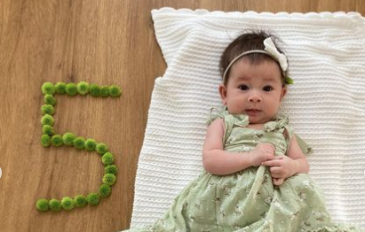 Nadine Samonte’s baby Harmony is pretty in green as she turns 5 months ...