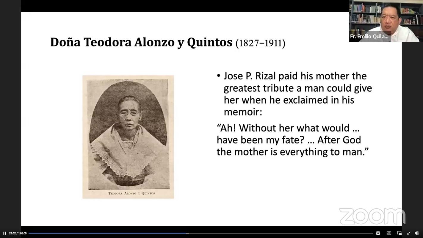 Teodora Alonzo, mother of Jose Rizal, was the perfect Roseñan icon, says historian
