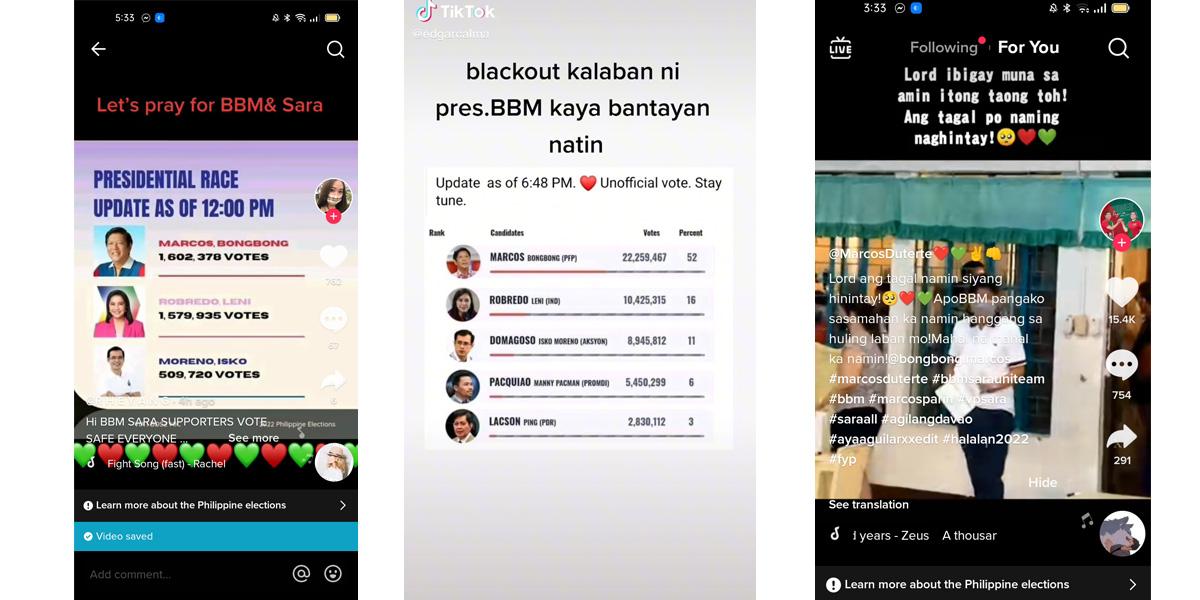 On Tiktok, Marcos was winning long before voting ended