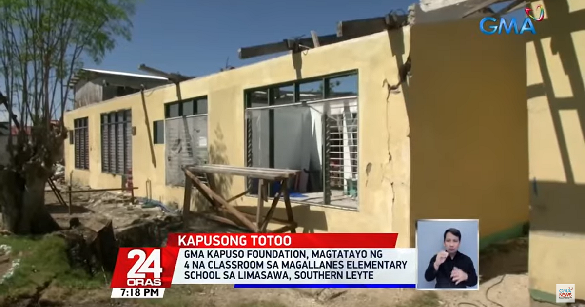 Yayasan Kapuso GMA akan bangun 4 ruang kelas untuk sekolah yang dirusak Odette di Pulau Limasawa GMA News Online