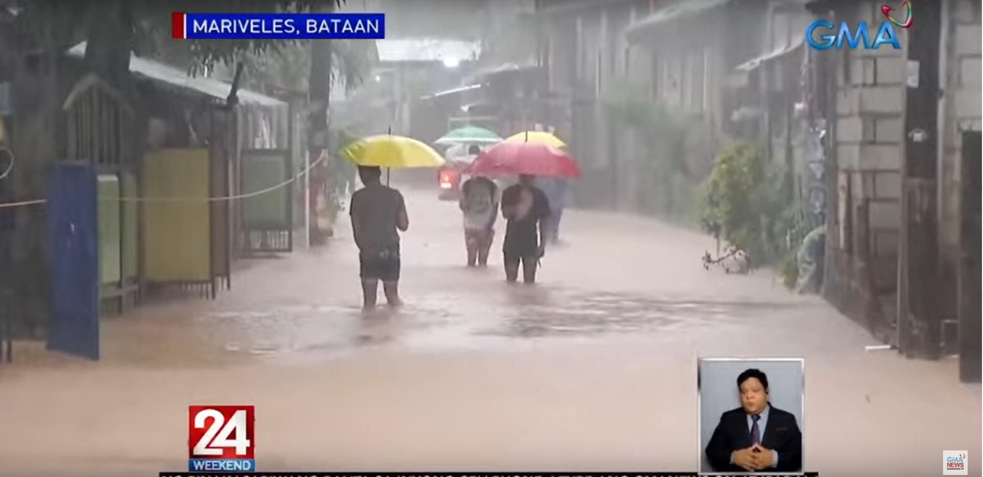 Inclement conditions cause flooding in Bataan areas | GMA News Online