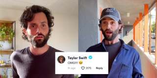 Penn Badgley dances to Meghan Trainor's viral hit 'Made You Look