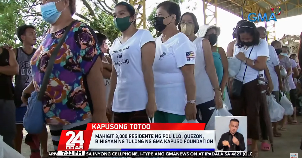 Lebih dari 3K penduduk dari Pulau Polillo menerima bantuan dari GMA Kapuso Foundation GMA News Online