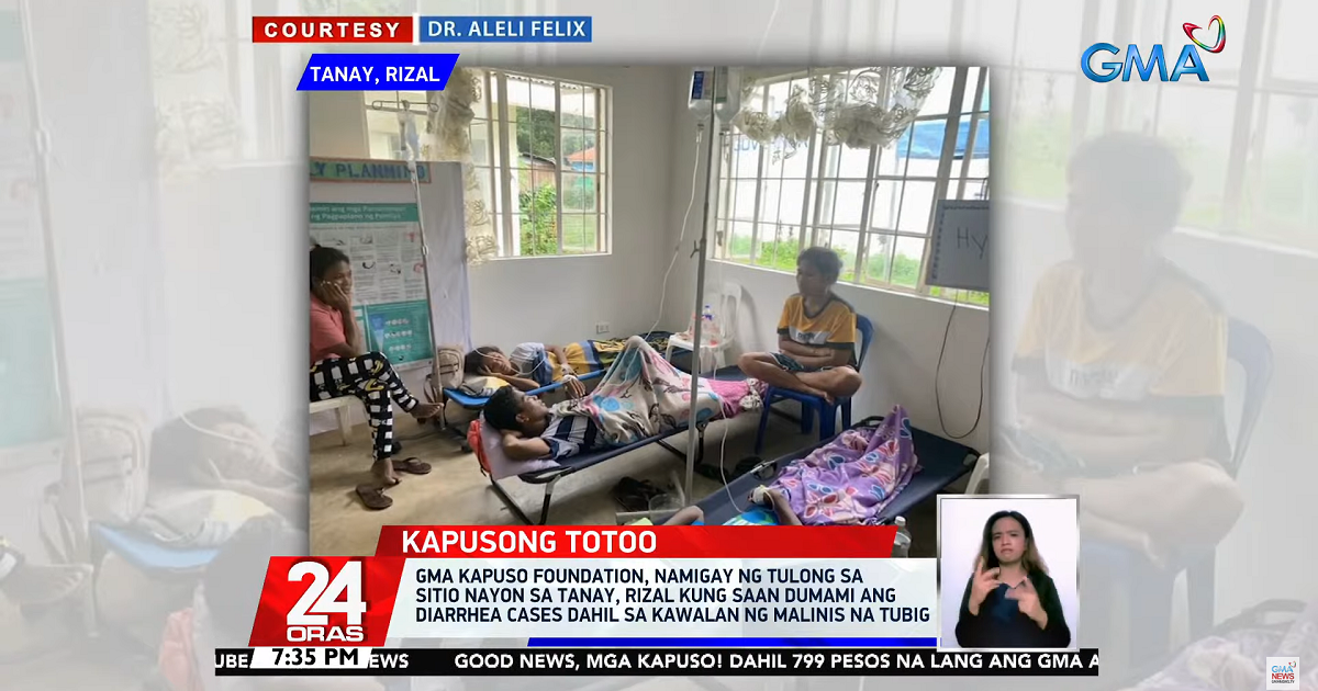 Rizal residents who had diarrhea due to contaminated water get help