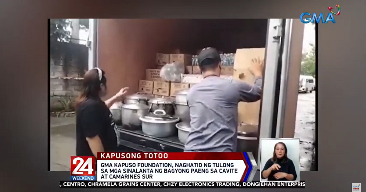 Warga terdampak Paeng di Cavite, Camarines Sur menerima bantuan barang dari GMA Kapuso Foundation