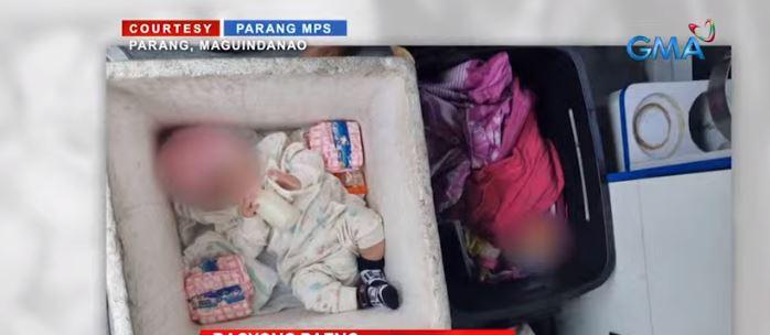 Bayi disimpan dalam kotak styro di tengah banjir Maguindanao