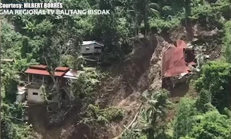 9 rumah rusak akibat longsor Kota Cebu