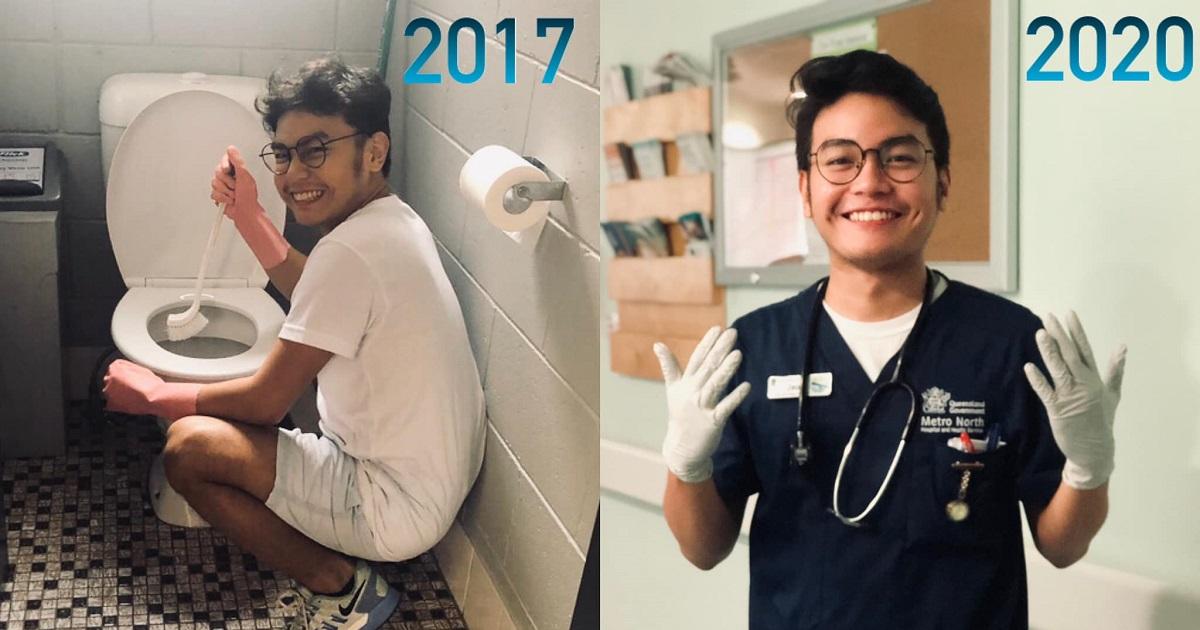 Jagoan papan pinoy, yang dulunya pembersih toilet, kini resmi menjadi perawat di Australia