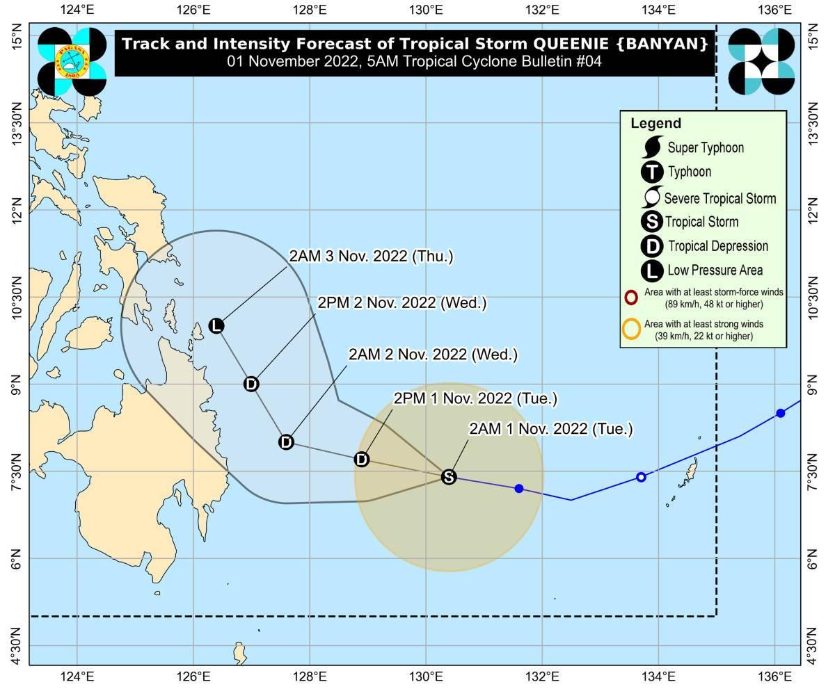 Queenie to bring moderate to heavy rains over Surigao, Dinagat Islands
