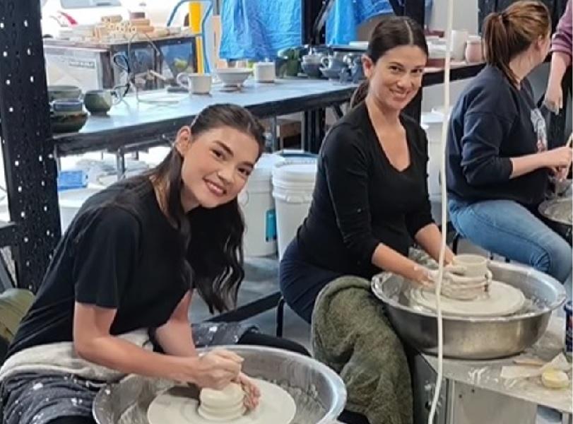 Rhian Ramos ticks pottery making off bucket list with Bianca King