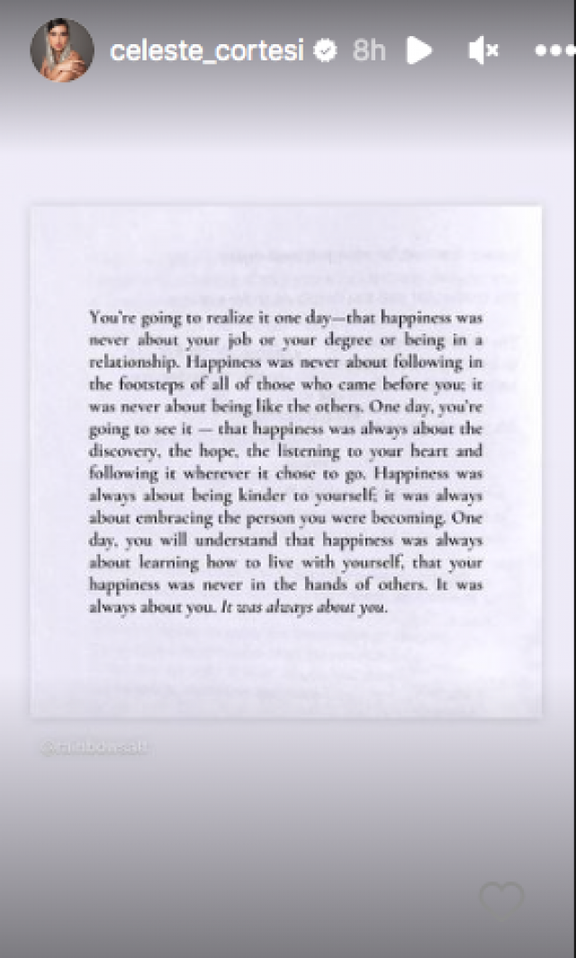 Instagram Stories: Celeste Cortesi